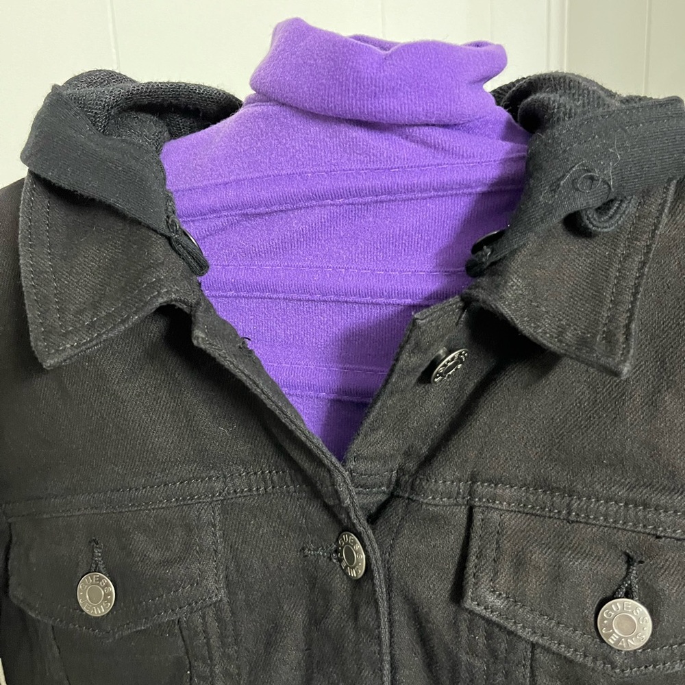 Guess Stella black hooded denim jacket - Picture 10 of 12